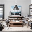 Maklaine 48x46 Rectangular Brown Wood Top Black Coffee Table (Set of 2)