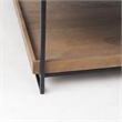 Maklaine 48x46 Rectangular Brown Wood Top Black Coffee Table (Set of 2)