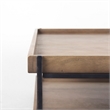 Maklaine 48x46 Rectangular Brown Wood Top Black Coffee Table (Set of 2)