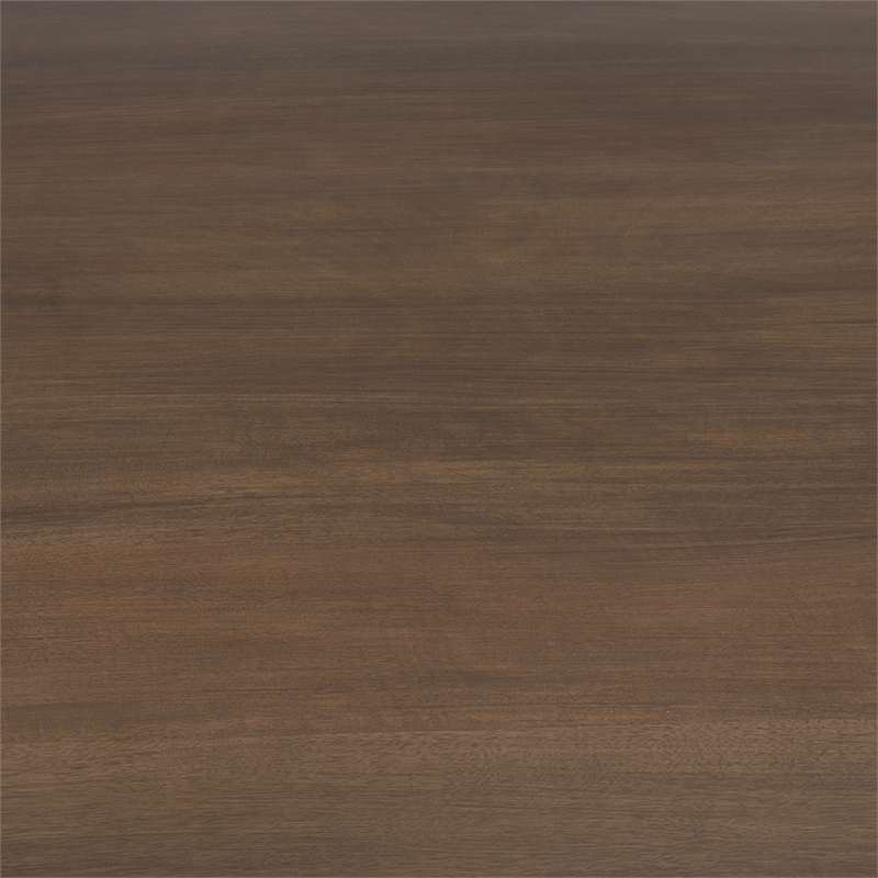 Maklaine Solid Wood and Metal Rectangular Dining Table in Brown