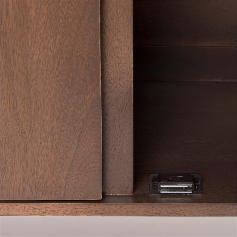 Maklaine 70.75L x 16W x 32H Medium Brown Wood 4 Door Tray Top Sideboard
