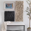 Maklaine Square Transitional Wood Wall Decor in Black Finish