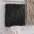 Maklaine Square Transitional Wood Wall Decor in Black Finish