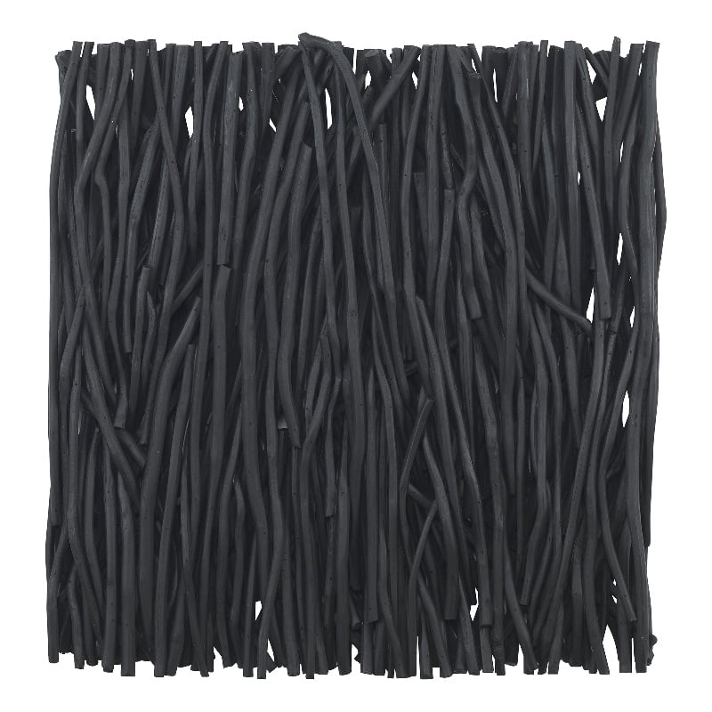 Maklaine Square Transitional Wood Wall Decor in Black Finish