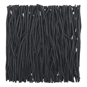 Maklaine Square Transitional Wood Wall Decor in Black Finish