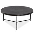 Maklaine Round Top Modern Aluminum Coffee Table in Black Finish