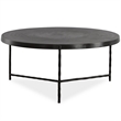 Maklaine Round Top Modern Aluminum Coffee Table in Black Finish