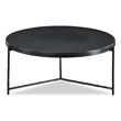 Maklaine Round Top Modern Aluminum Coffee Table in Black Finish