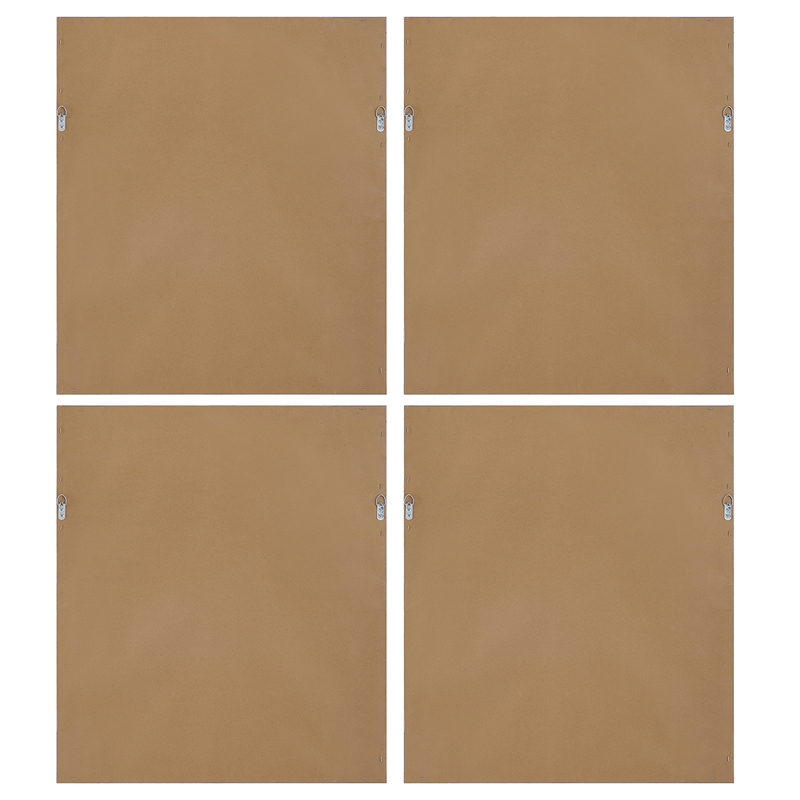 Maklaine Wood & Fabric Framed Prints in Gray/Ivory (Set of 4)