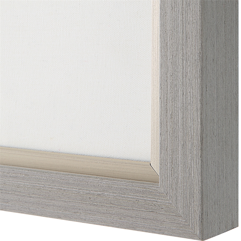 Maklaine Wood & Fabric Framed Prints in Gray/Ivory (Set of 4)