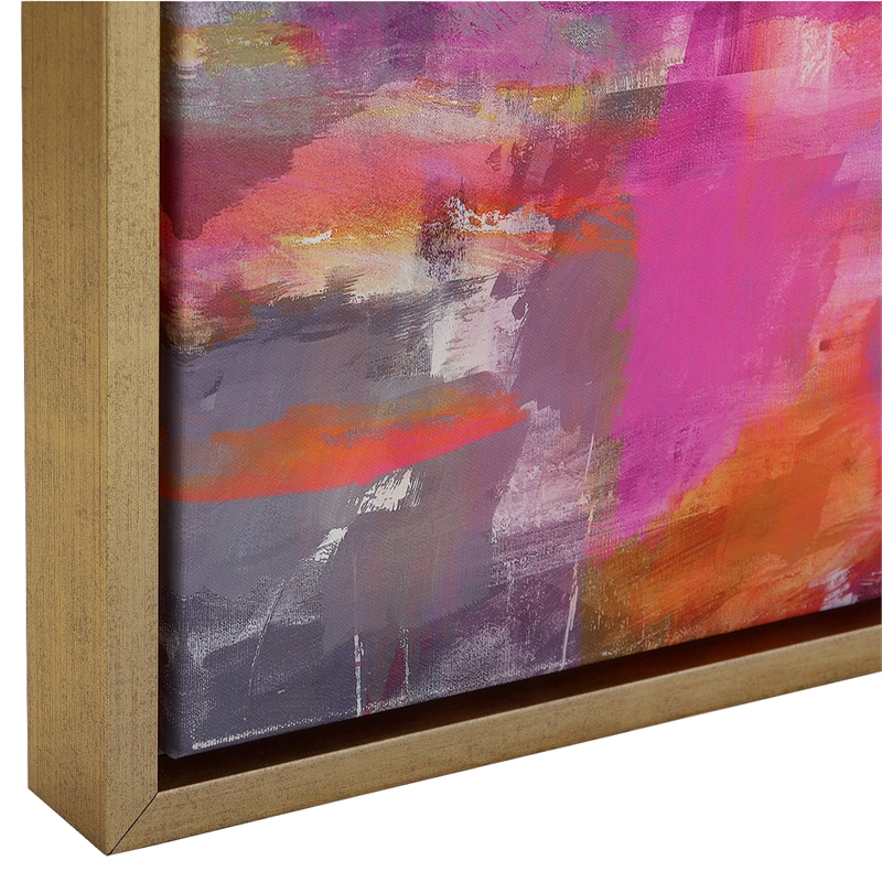 Maklaine Canvas Fabric Abstract Arts in Multi-Color (Set of 2)