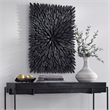 Maklaine Handcrafted Contemporary Wood Wall Decor in Rustic Black
