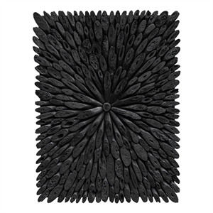 Maklaine Handcrafted Contemporary Wood Wall Decor in Rustic Black