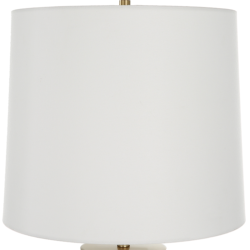 Maklaine 1-Light Glass & Fabric Table Lamp in White/Emerald Green