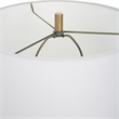 Maklaine 1-Light Glass & Fabric Table Lamp in White/Emerald Green