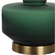 Maklaine 1-Light Glass & Fabric Table Lamp in White/Emerald Green