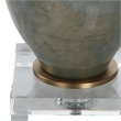 Maklaine 2-Light Transitional Fabric & Glass Table Lamp in White/Bronze
