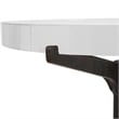 Maklaine Contemporary Metal & Crystal Accent Table in Rustic Brown/Clear