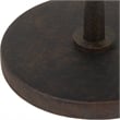 Maklaine Contemporary Metal & Crystal Accent Table in Rustic Brown/Clear