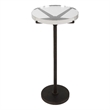 Maklaine Contemporary Metal & Crystal Accent Table in Rustic Brown/Clear