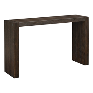 Maklaine Modern Solid Wood 54&quot Console table in Brown Finish
