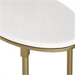 Maklaine Traditional Metal and Marble End Table in White/Gold
