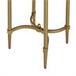 Maklaine Traditional Metal and Marble End Table in White/Gold