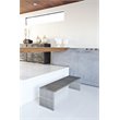 Maklaine Rectangular Modern Brushed Steel Metal Bench in Silver