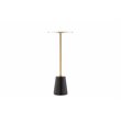 Maklaine Modern Genuine Marble & Steel Side Table in Black/Gold