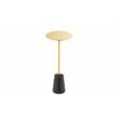 Maklaine Modern Genuine Marble & Steel Side Table in Black/Gold
