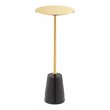 Maklaine Modern Genuine Marble & Steel Side Table in Black/Gold