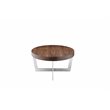 Maklaine Modern Wood Veneer & Polished Steel Coffee Table in Walnut