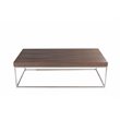 Maklaine Modern Wood Veneer & High Polished Steel Coffee Table in Walnut