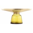 Maklaine Modern Glass Coffee Table in Gold and Yellow Finish
