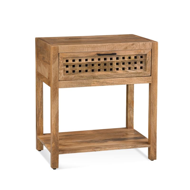 Maklaine Modern / Contemporary Chairside End Table in Brown Wood