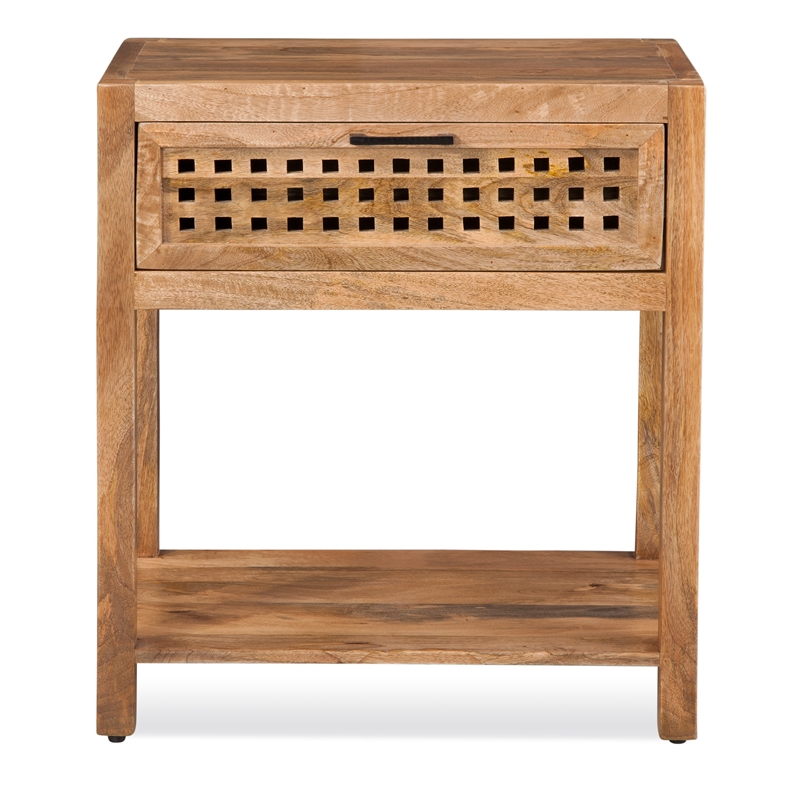 Maklaine Modern / Contemporary Chairside End Table in Brown Wood