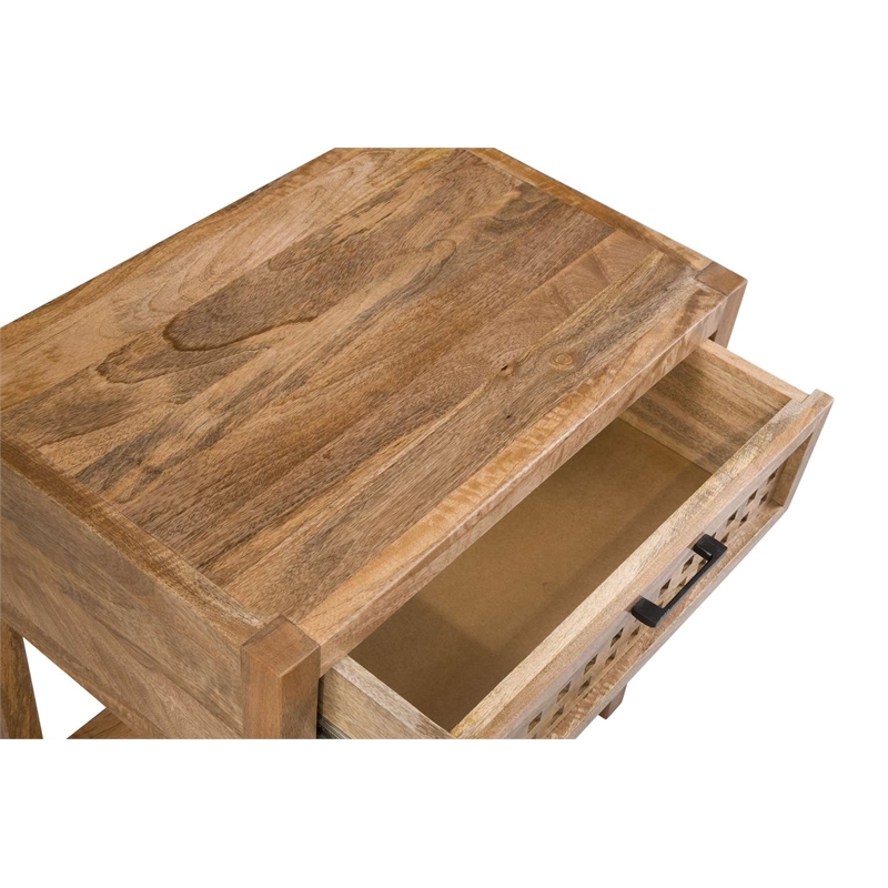 Maklaine Modern / Contemporary Chairside End Table in Brown Wood