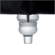 Maklaine Velvet Square Storage Ottoman with Lucite Legs in Black