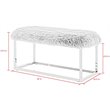 Maklaine Modern Faux Fur Fabric Bench in Pink / Chrome Finish