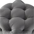 Maklaine Mid-Century Modern Velvet Square Ottoman in Gray Finish