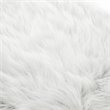 Maklaine Modern Faux Fur Fabric Bench in White/Chrome Finish