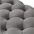 Maklaine Mid-Century Modern Button-Tufted Velvet Bench in Gray Finish
