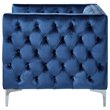 Maklaine Modern Button Tufted Velvet Accent Chair in Blue Finish