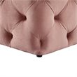 Maklaine Mid-Century Modern Velvet Square Ottoman in Blush Pink Finish