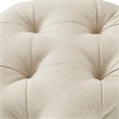 Maklaine Mid-Century Modern Linen Fabric Square Ottoman in Beige Finish