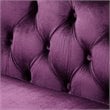Maklaine Modern Button Tufted Velvet Accent Chair in Purple Finish