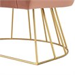 Maklaine Tufted Velvet Barrel Back Accent Chair in Blush Pink/Gold