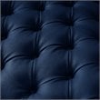 Maklaine Button Tufted Leather Chesterfield Sofa in Navy Blue/Gold