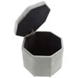 Maklaine Button Tufted Velvet Storage Ottoman in Gray Finish