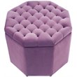 Maklaine Button Tufted Velvet Storage Ottoman in Mauve Finish